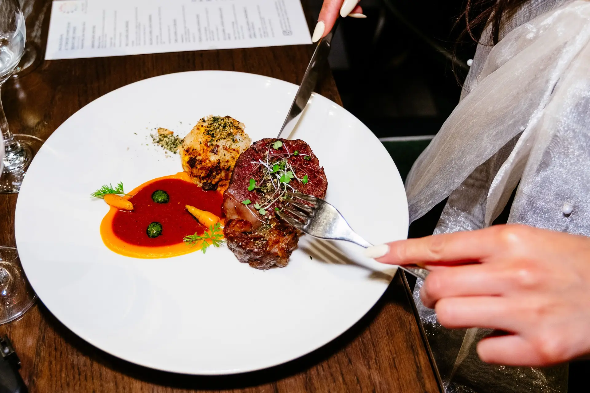 Elegantly plated gourmet cuisine at OryonabanquetHouse