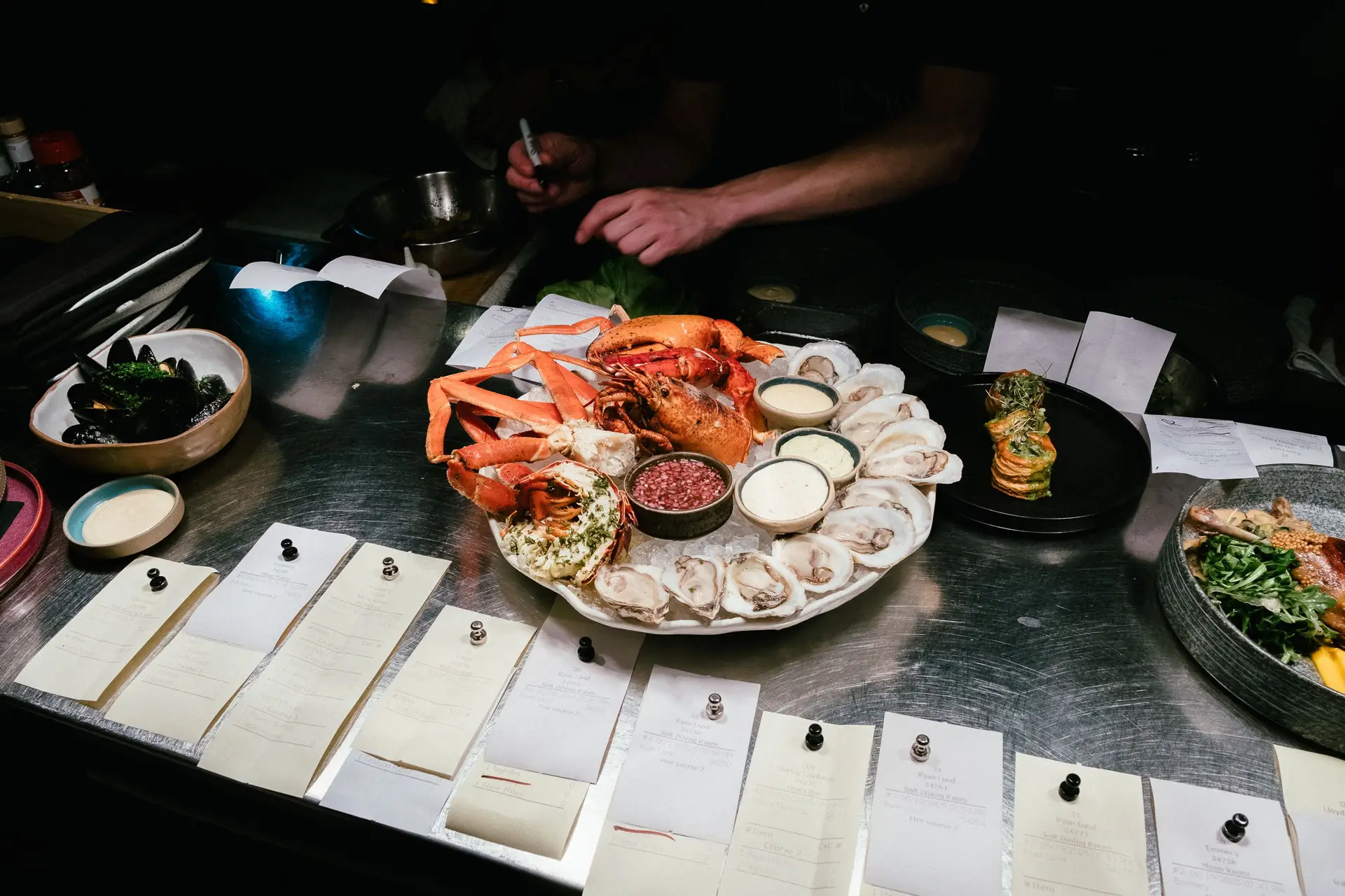 Signature seafood platter presentation