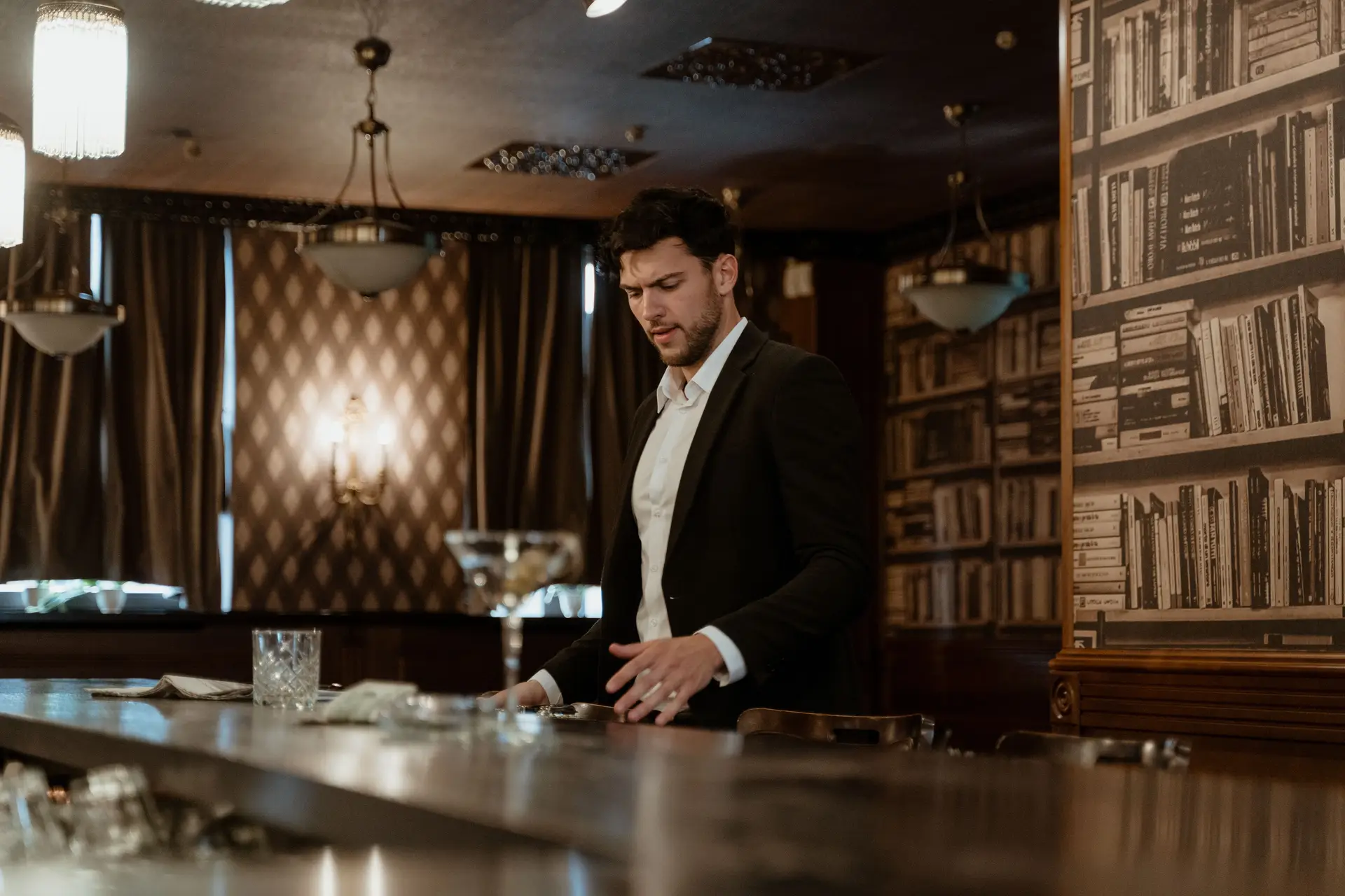 Sophisticated cocktail bar atmosphere